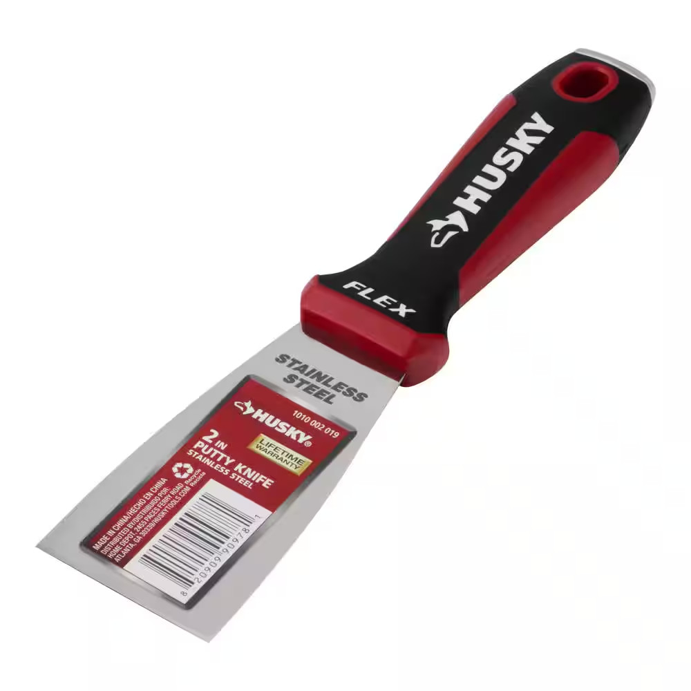 2 In. Putty Knife with Flexible Stainless Steel Blade