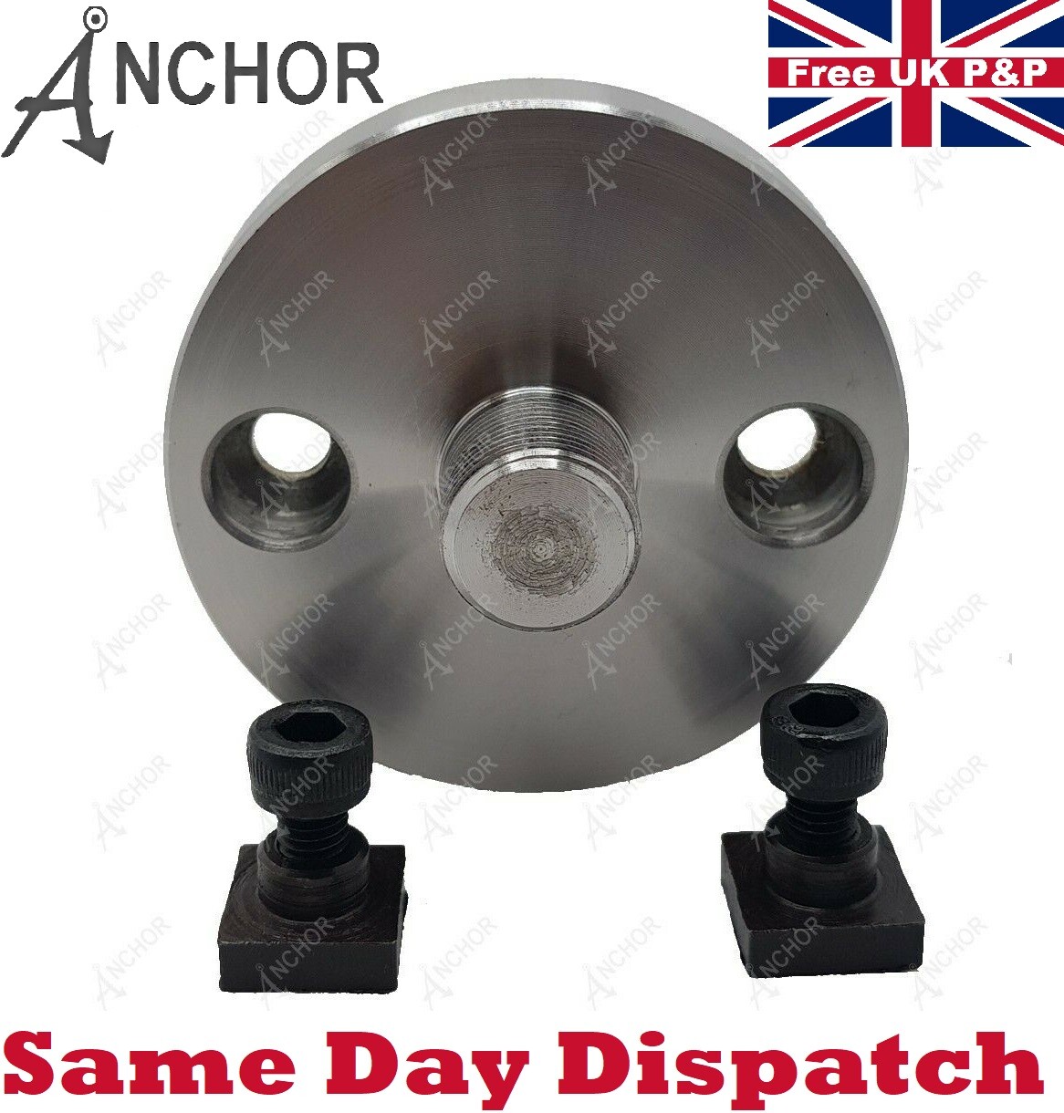 Mini Lathe Chuck Back Plate + T Nuts 50mm Rotary Table M14 Thread Anchor 55mm