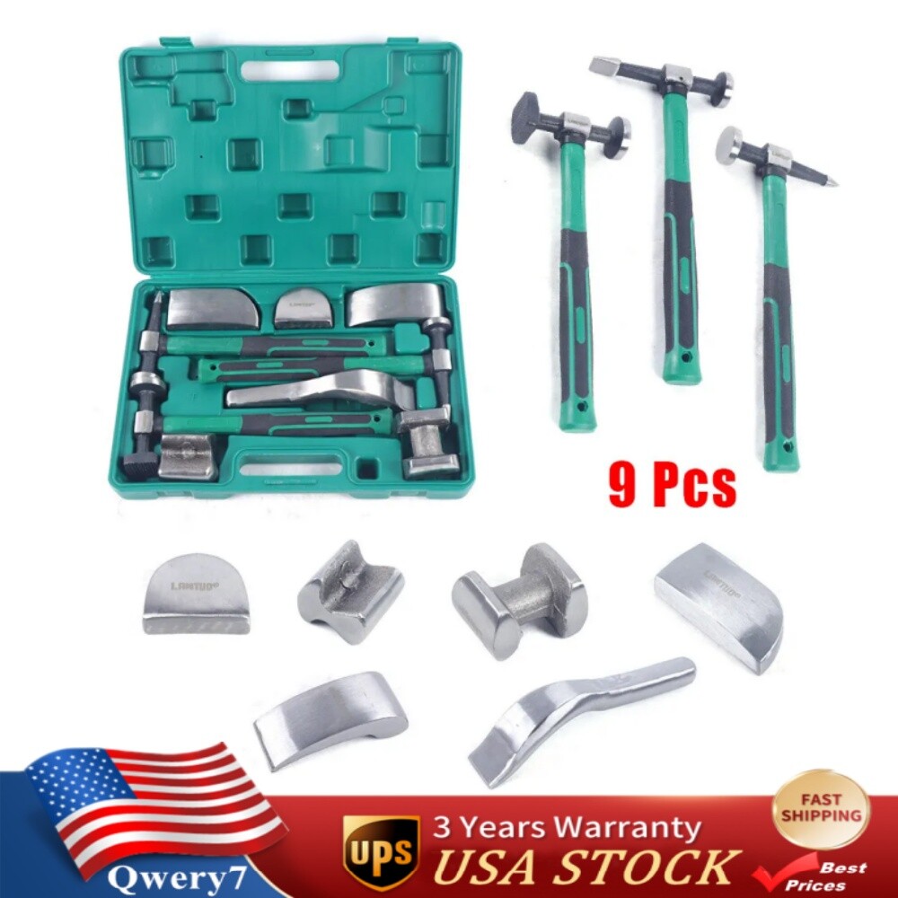 9X/Set Auto Body Panel Fender Hammer Dolly Set Sheet Metal Repair Tool Kit