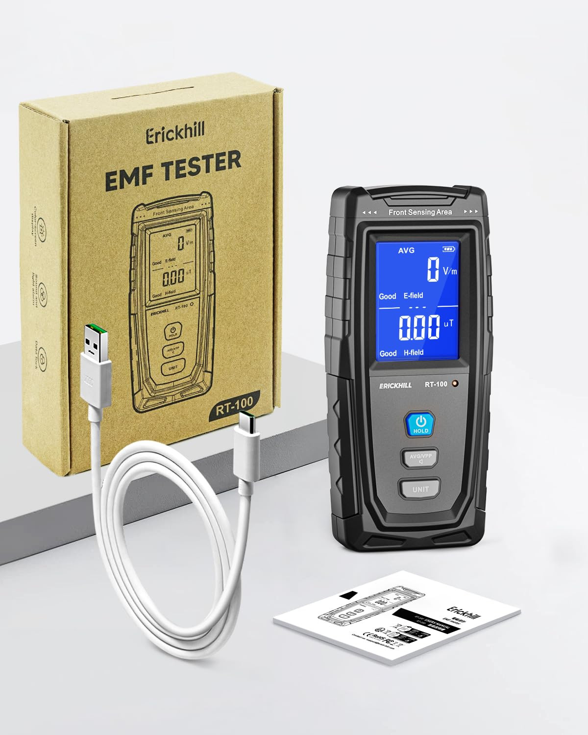 EMF Meter Detects Electric & Magnetic Fields Handheld Digital Detector Display