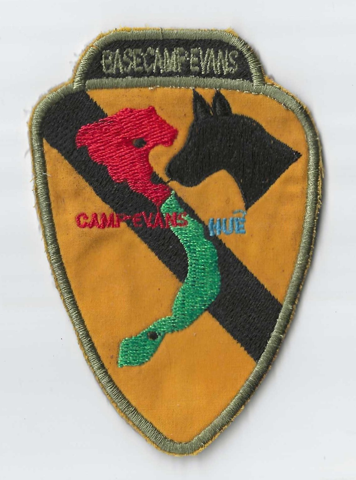 Original Vietnam War Jacket Patch Base Camp Evans 1st Cavalry Helicopter Attack