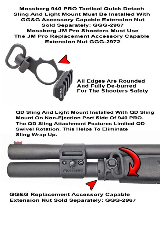 GG&G GGG-3052 Mossberg 940 PRO QD Sling & Flashlight Mount Split - NEW