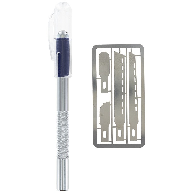 Modelcraft Mini Saw Set: 4 Very Fine Saws (0.24mm) with Scalpel Handle