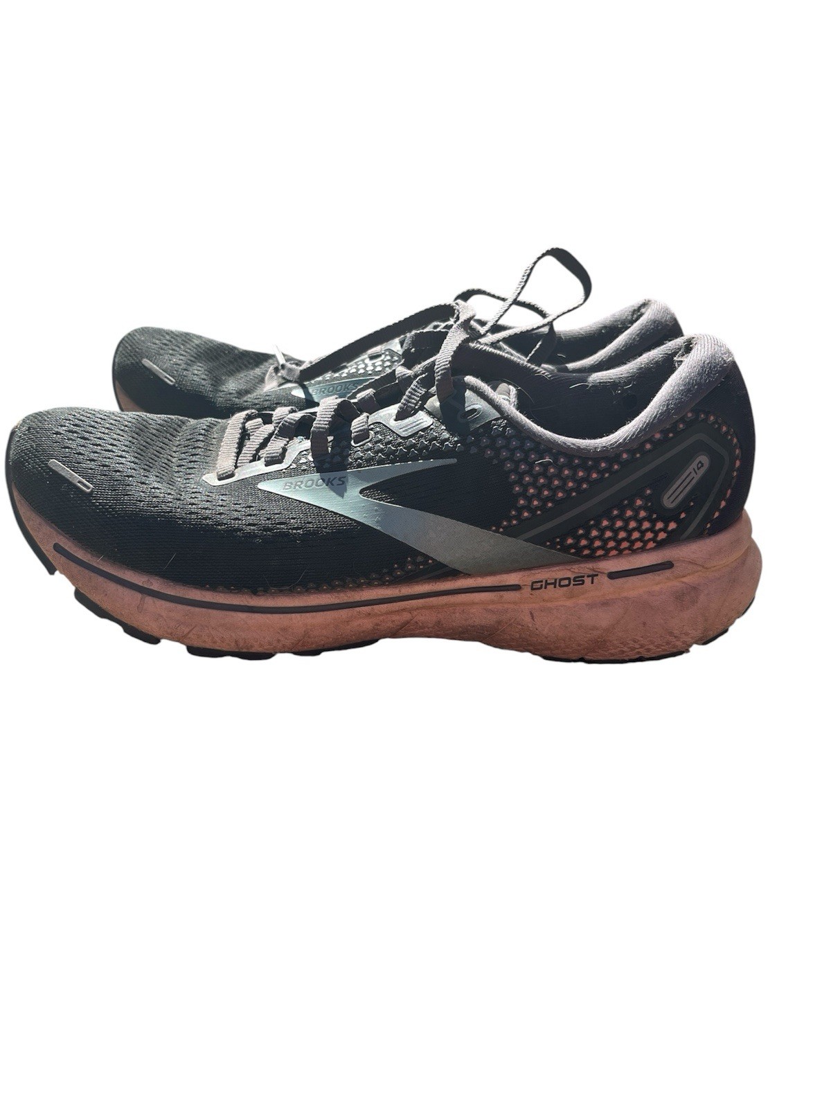 Brooks Ghost 14 Women’s  Mesh Cushioned Neutral Running Shoes Black Gray US 9