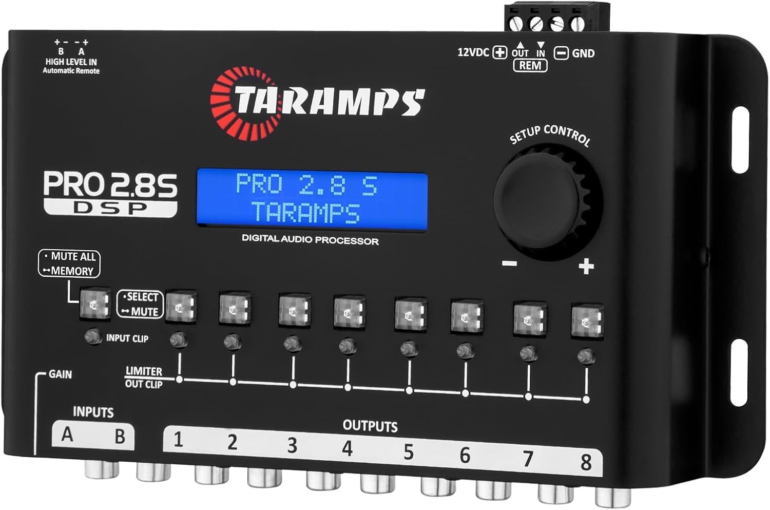 Pro 2.8S Black DSP Crossover Full Digital Signal Audio Processor and Equalizer w