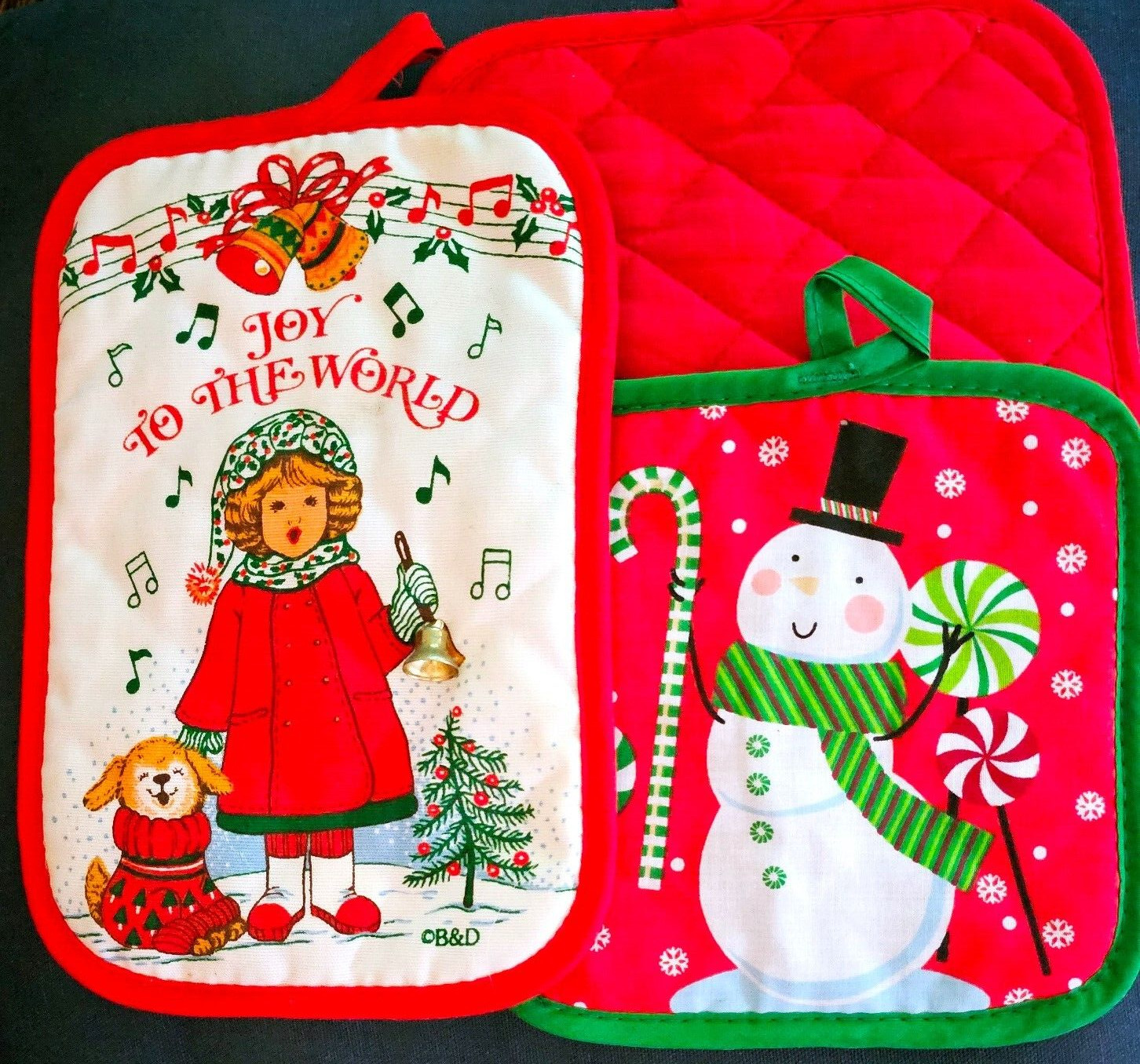 Lot of 3 Fabric Cloth Christmas Hotpads +Bonus+