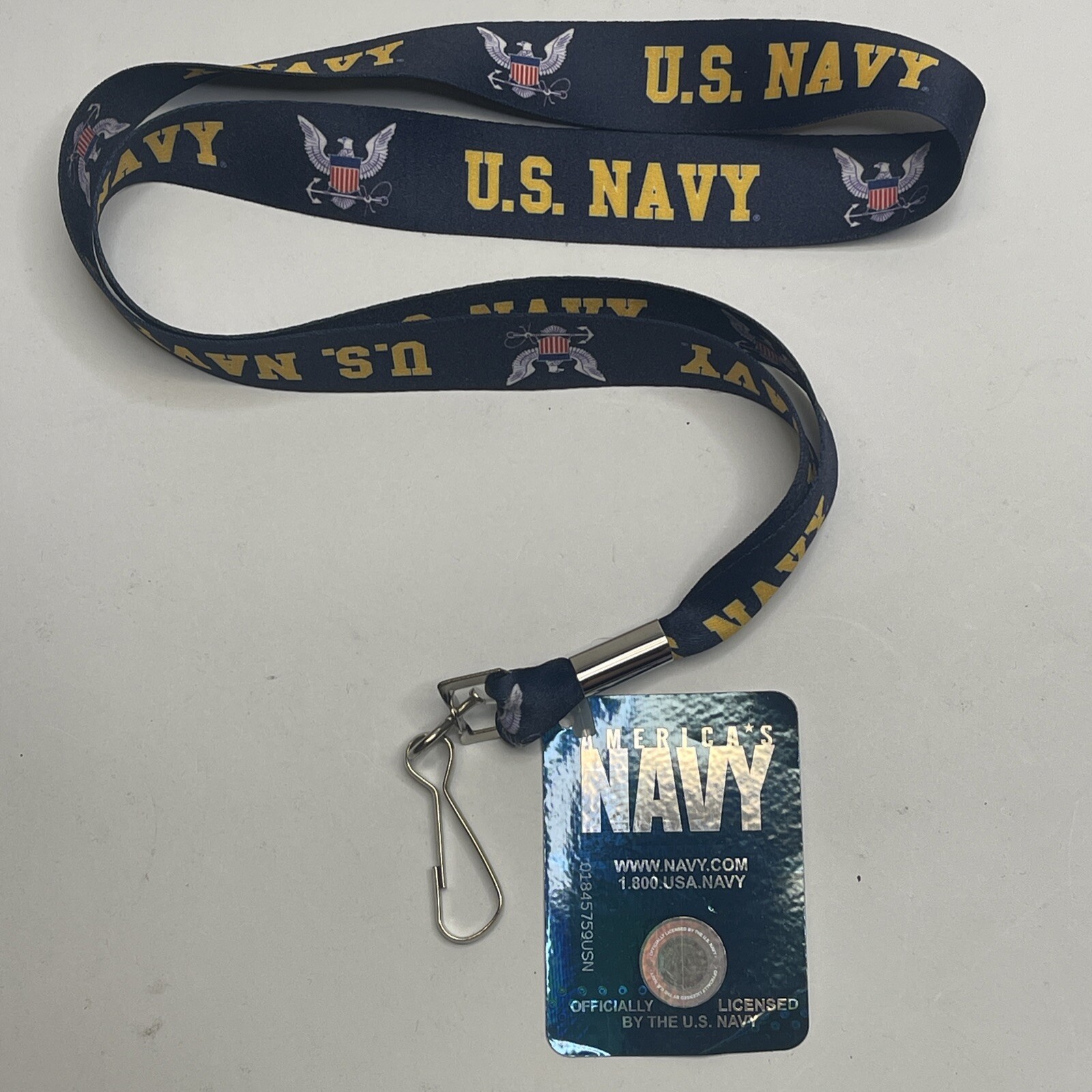 Hillman America US Navy Blue Lanyard Carry Keys & ID Cards Swiveling Snap Hook