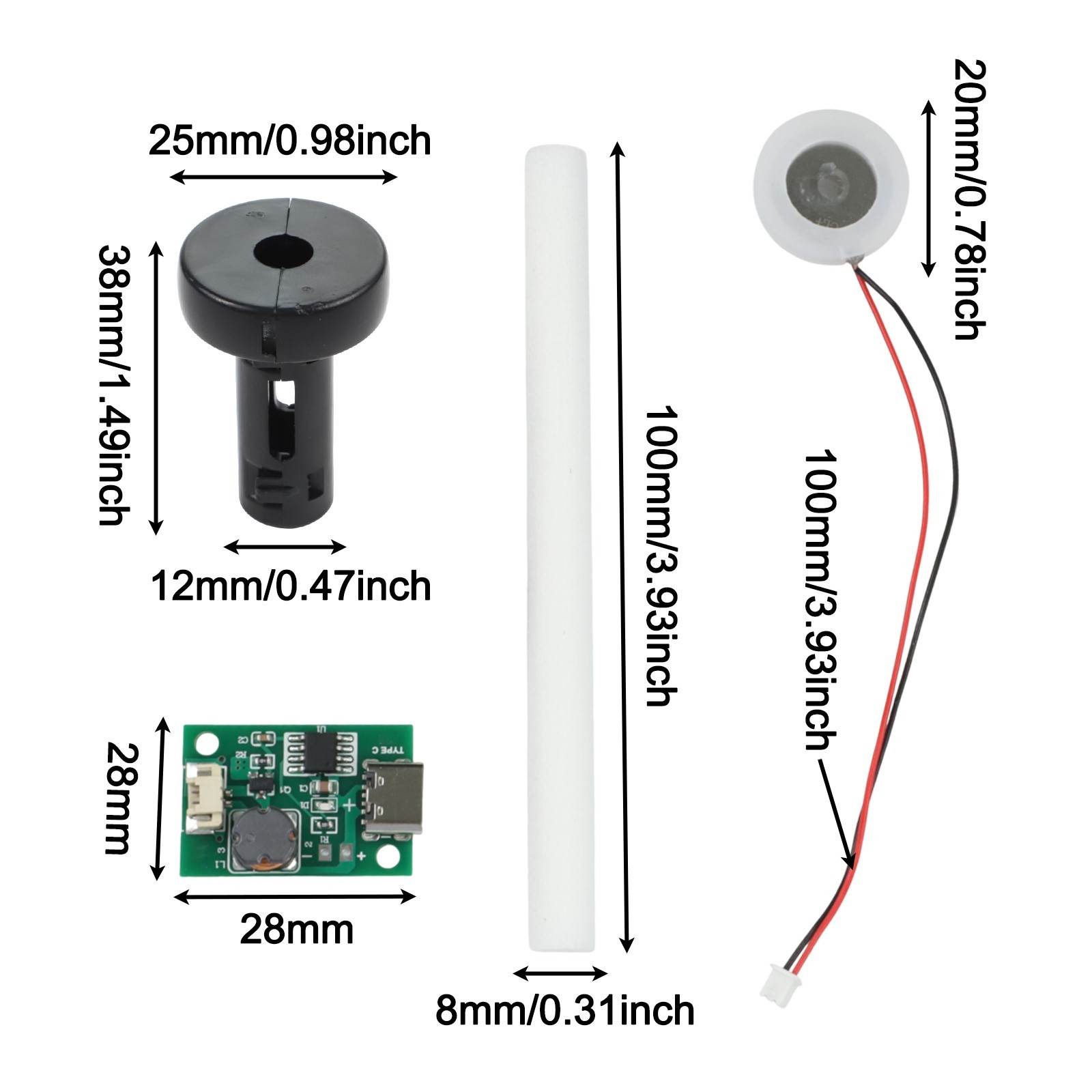 Easily Usable Set of 4 for typec Humidifier Modules with Continuous Spray