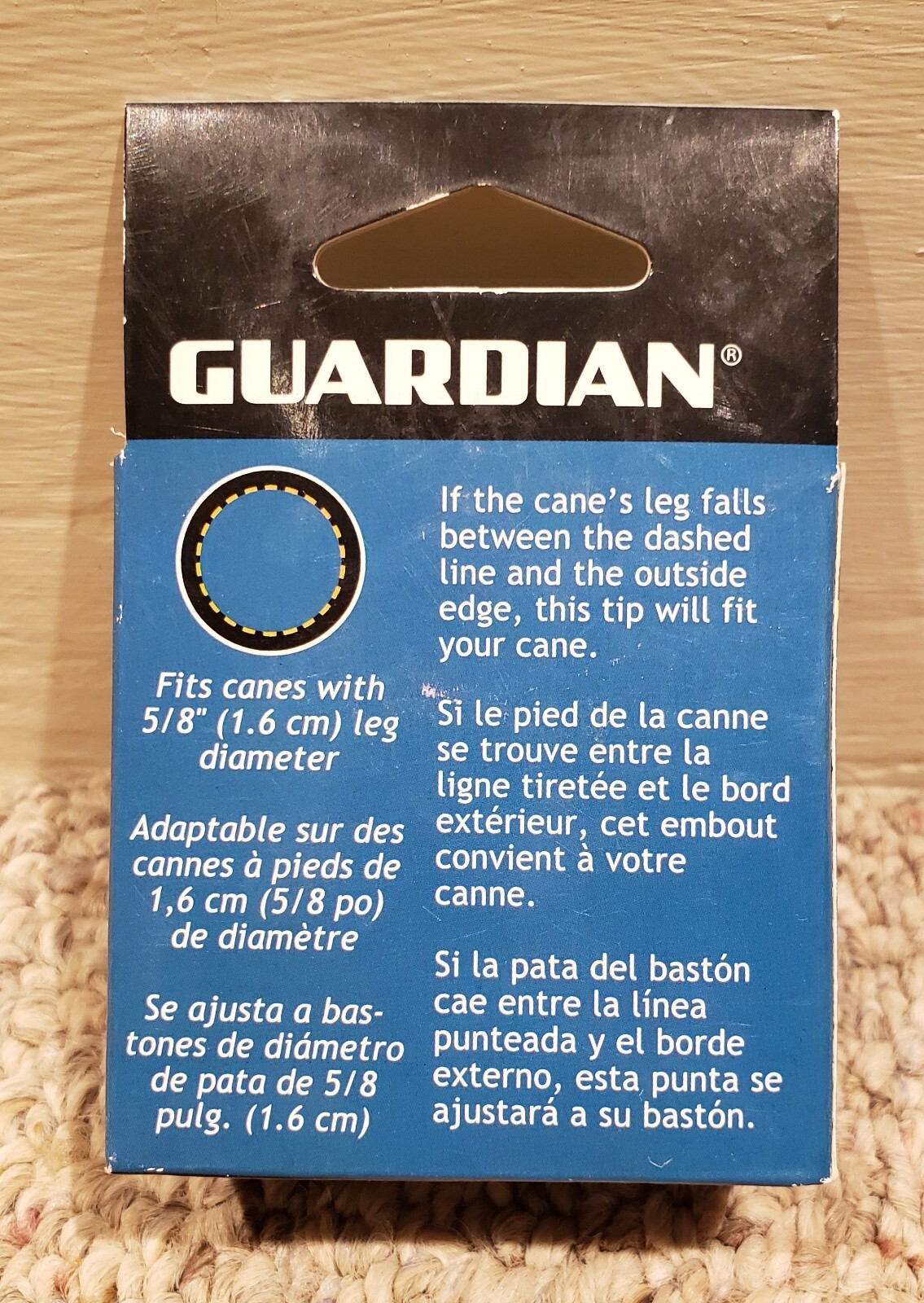 Guardian Quad Cane Tips 5/8" (1.6 cm) Metal Reinforced 4 Count, Gray, 2172