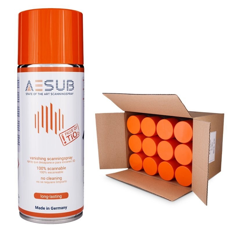 AESUB Orange Scanning Spray Universal self-evaporating 3D scanning spray 12 CANS