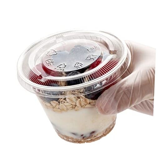 Cup series, 9oz Clear cups with Flat lids no hole 50sets Plastic 9oz clear