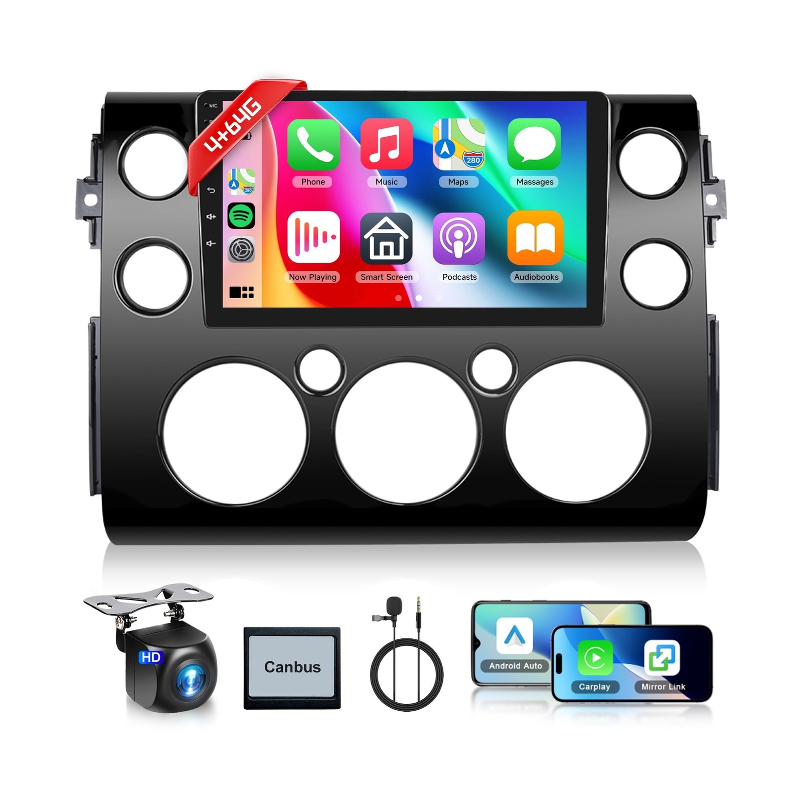 Rimoody 4G+64G Android Car Stereo Radio for Toyota FJ Cruiser 2006-2023 with ...