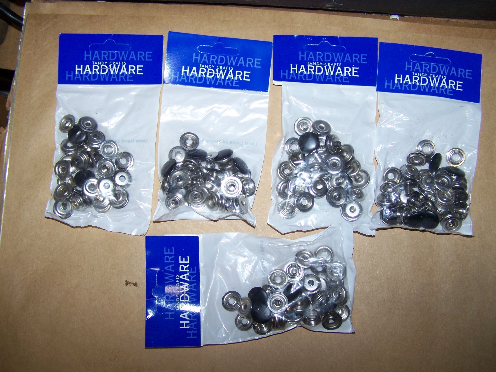 Tandy Leather long Line 24 Snap Fasteners 10 ea Black  lot of 5 packs -50 pc