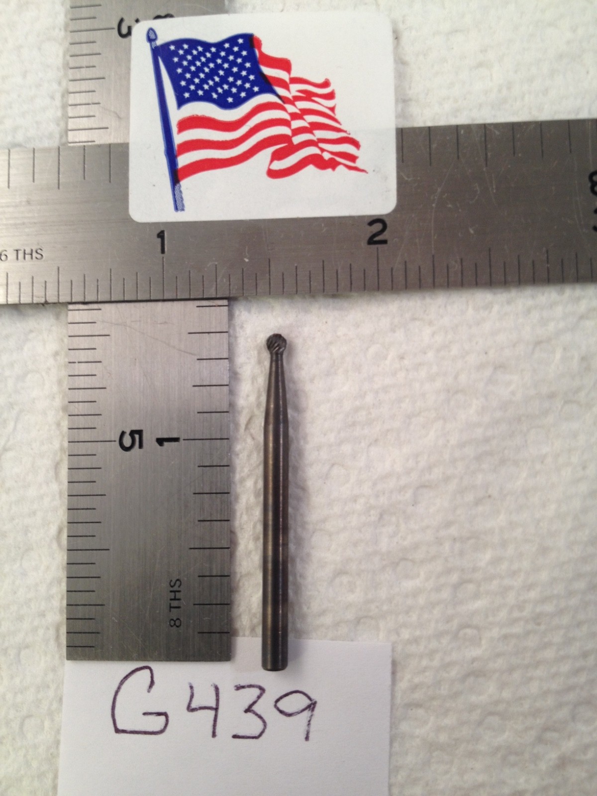1 NEW FALCON / SGS 1/8" SHANK CARBIDE BURR. SD-41 DOUBLE CUT. BALL. USA (G439)