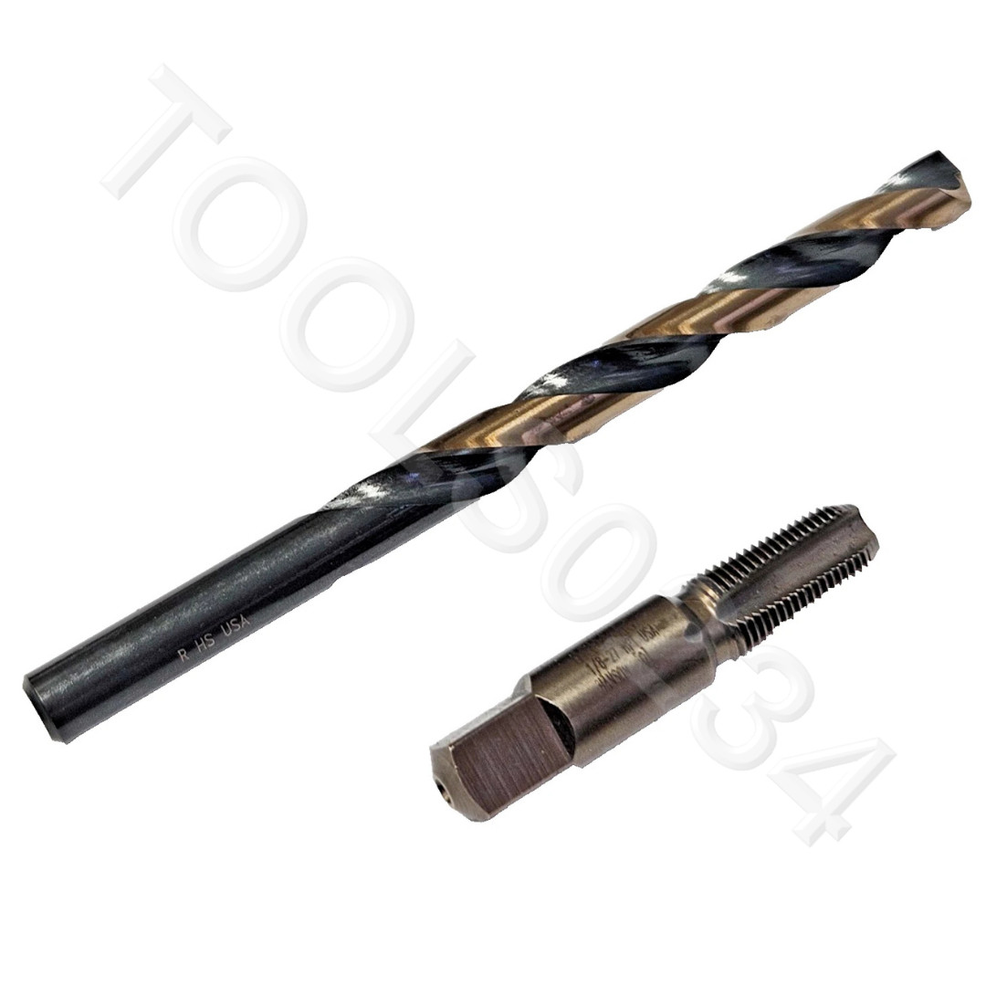 1/8 -27 NPT Taper Pipe Tap W/ LTR R Morse Drill Bit Irwin 1902 ZR USA USA MADE