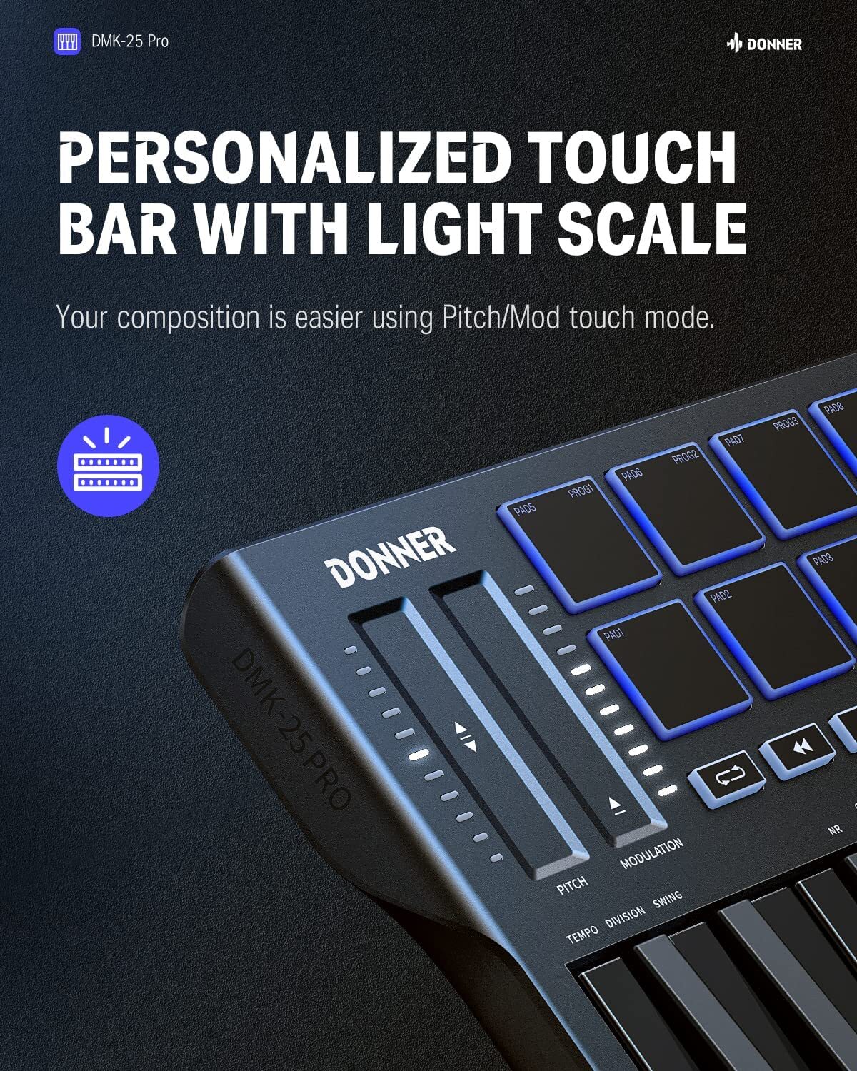🎹 Donner DMK-25 Pro USB MIDI Keyboard Controller 4 DAW Software 40 Teach Course