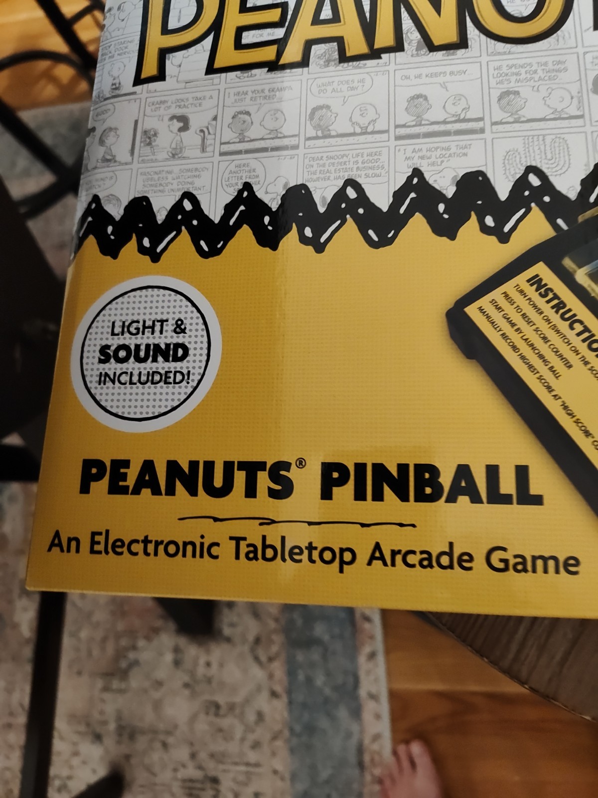 Peanuts Snoopy Electronic Tabletop PINBALL Machine w/ Lights & Sound NIB