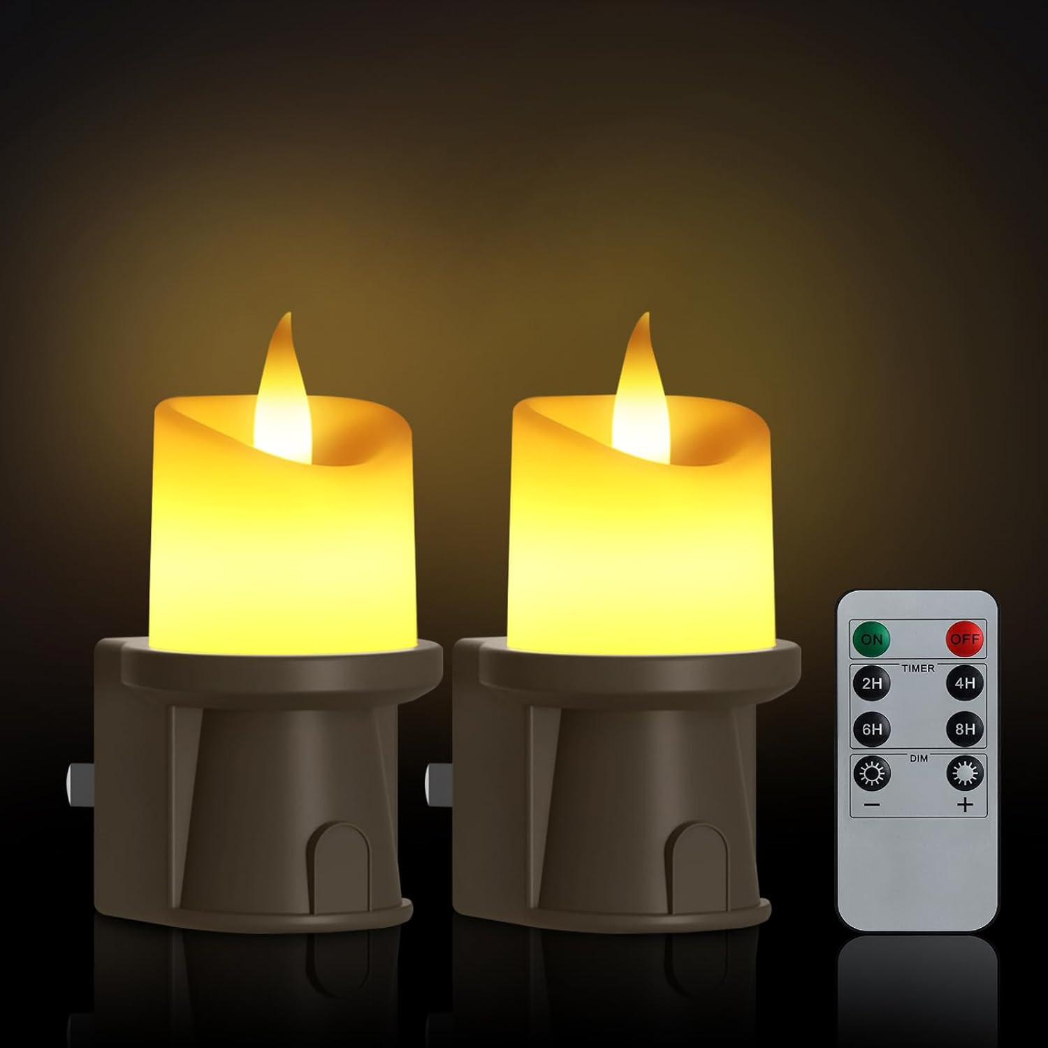 2-in-1 Plug in Night Light (2 Pack) - Dusk to Dawn Sensor OR Remote Control