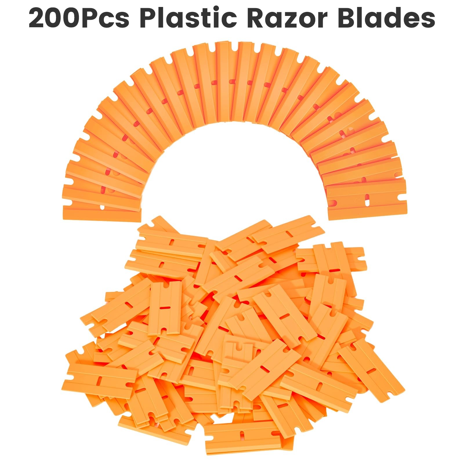 200Pieces Plastic Razor Blades, Double Edged Plastic Blade for Scraper, Safet...