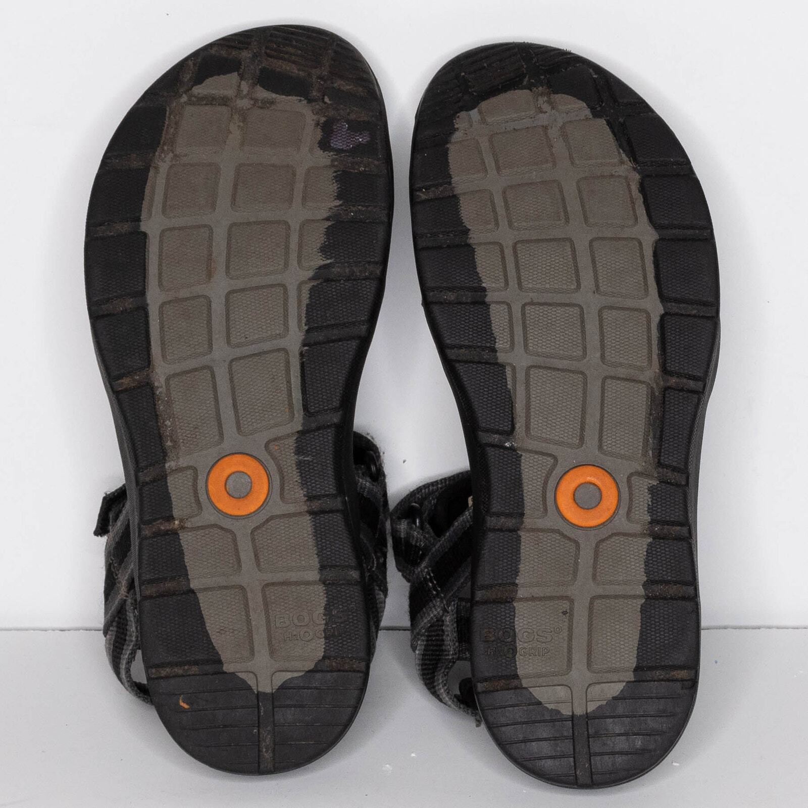 BOGS Boys Rio Stripe Sandals Water Hiking Adjustable Gray Black Size 3 | AO