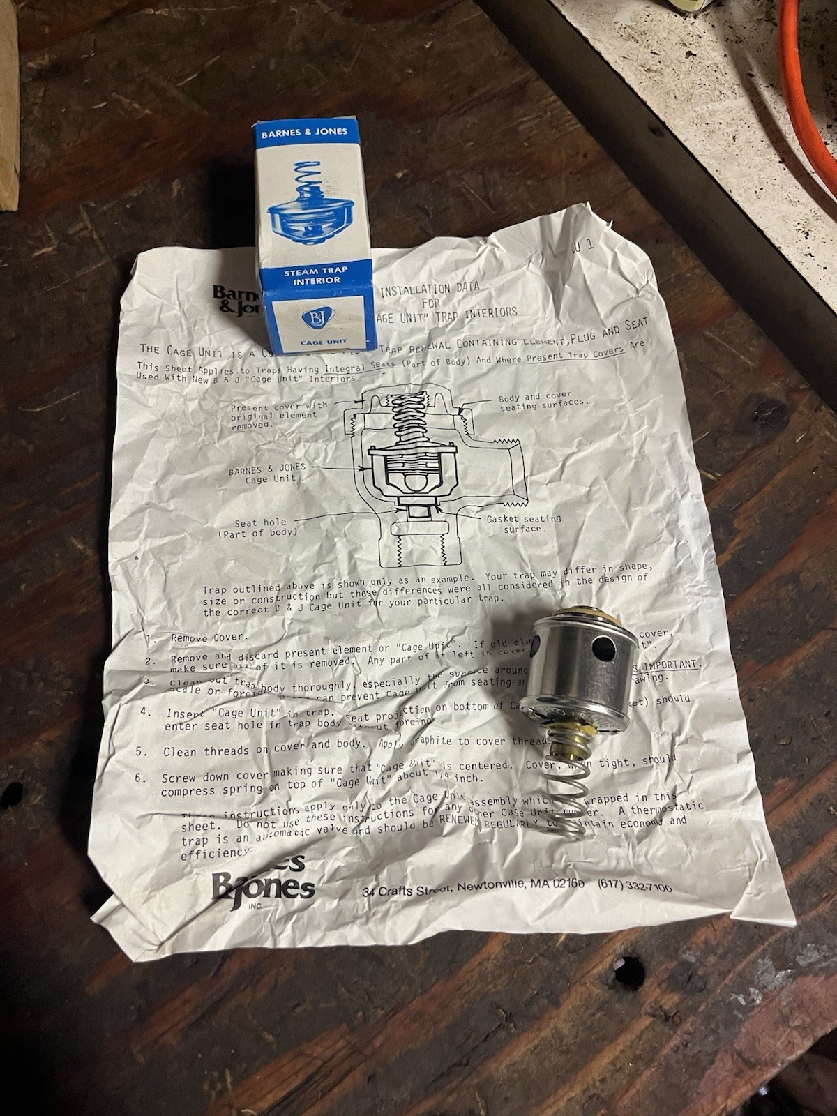 New Barnes & Jones 3834 Steam Trap Cage Unit Free Shipping