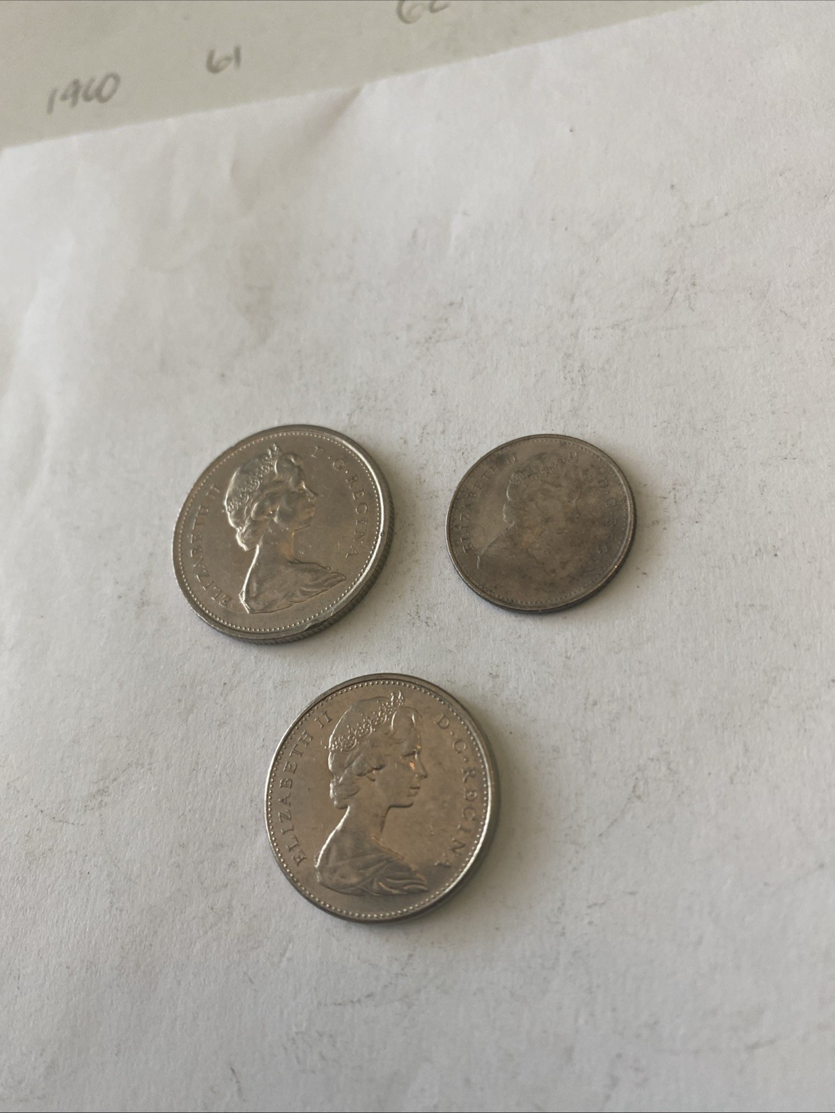 1975 Canada Coins-25, 10 and 5 Cents-Circulated