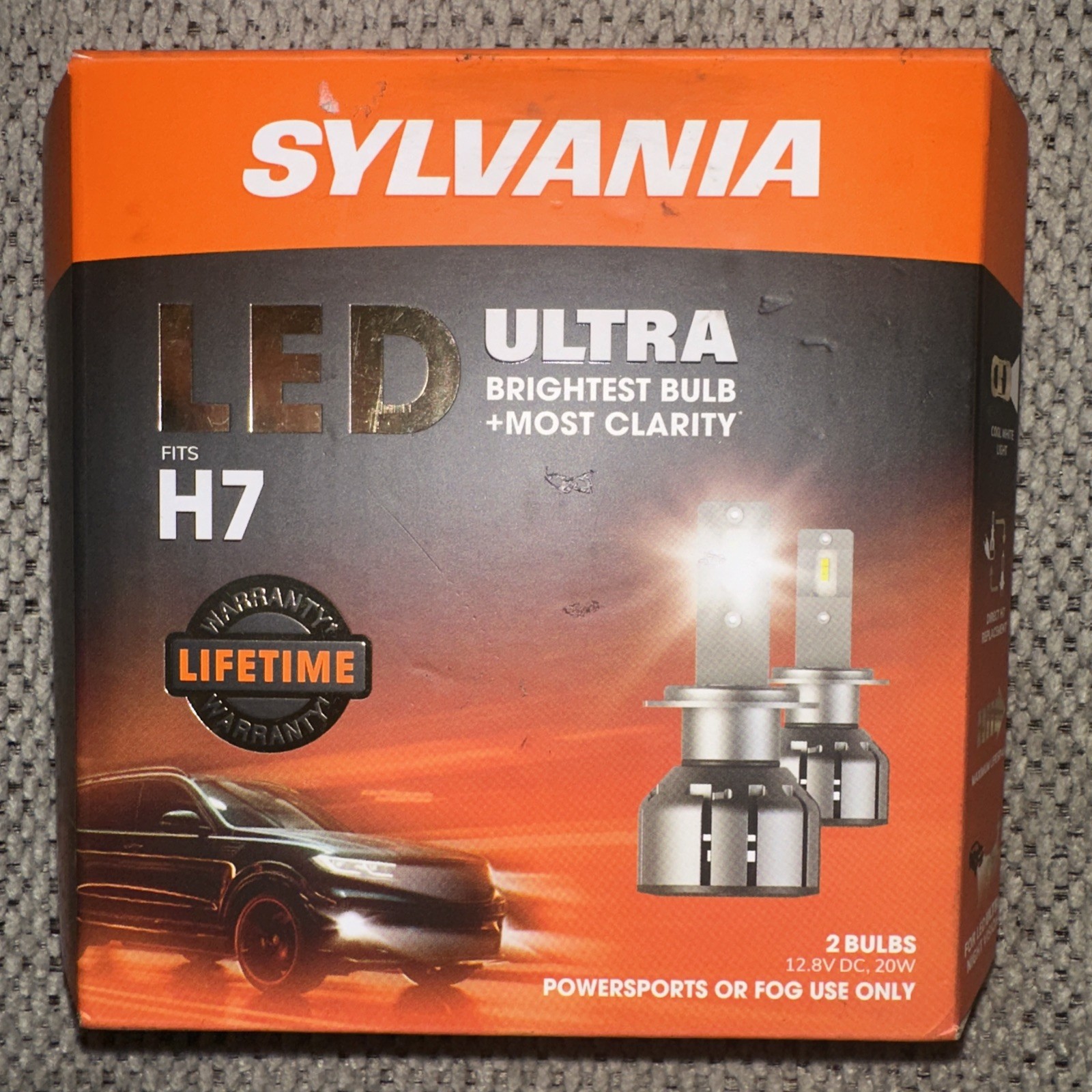 Sylvania: H7 6000K LED Ultra Powersports & Fog Headlight Bulb (2 Pack)