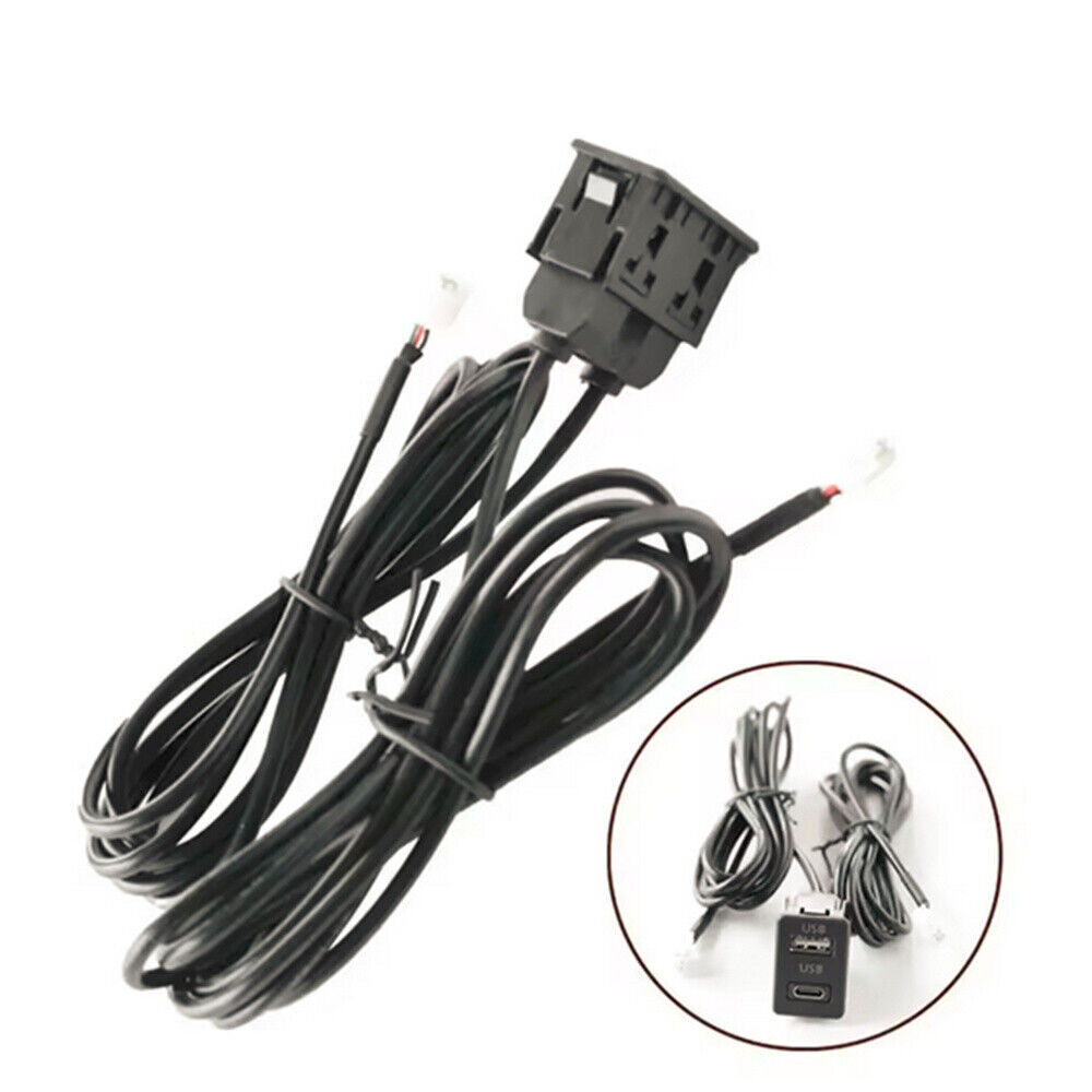 Dual USB Port Panel Interface 145cm Extension Cable For Car Android Navigation