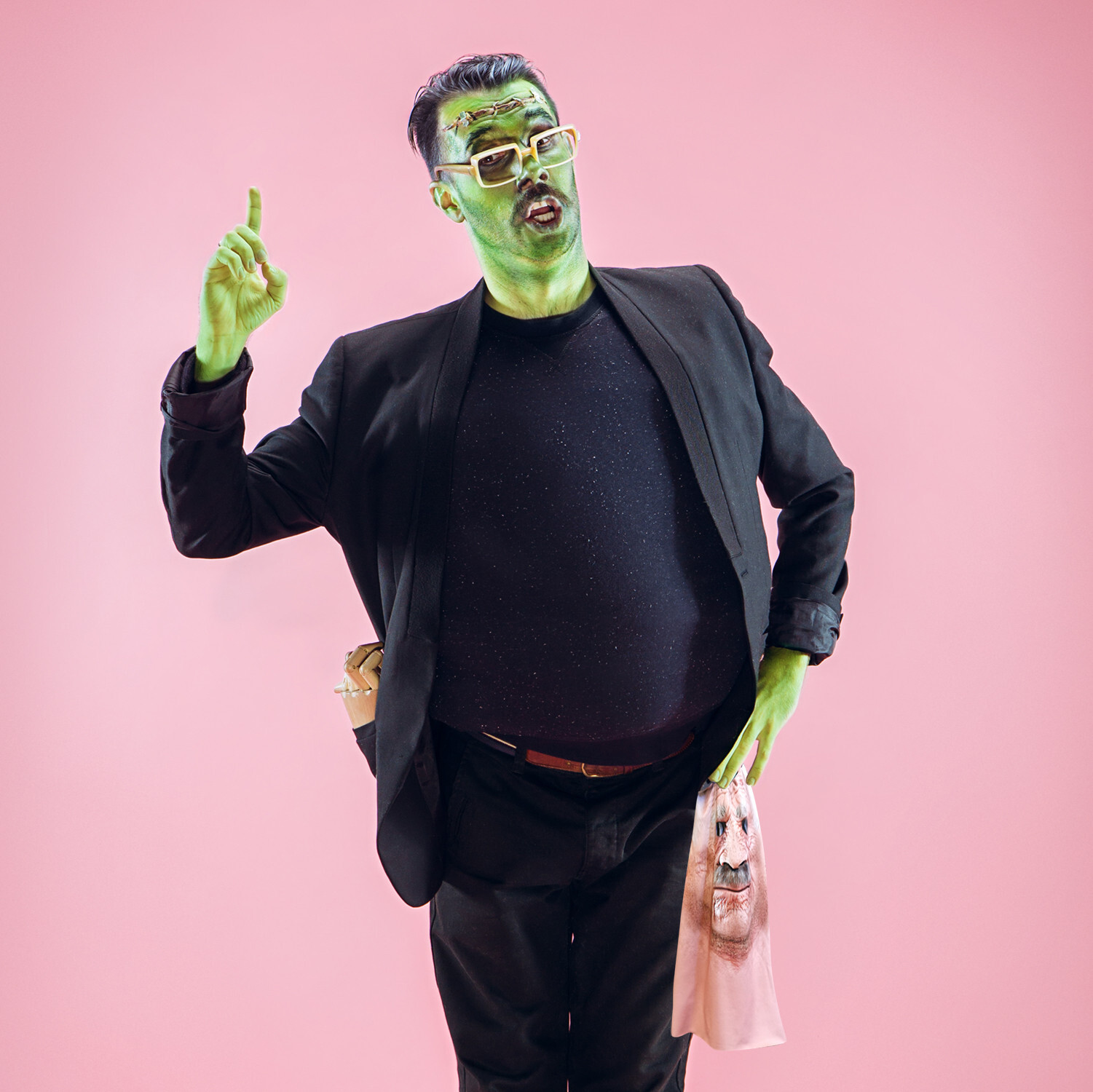 3D Effect Face Skin - Gorilla face - Fabric - Halloween Mask
