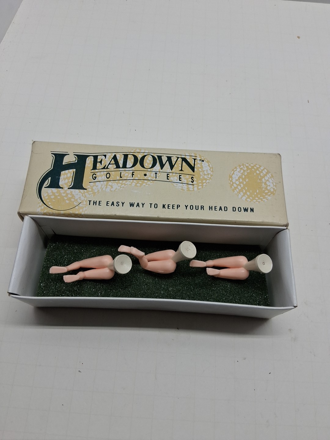 Set Of 3 Risque "HEADOWN" GOLF TEES In Original Box