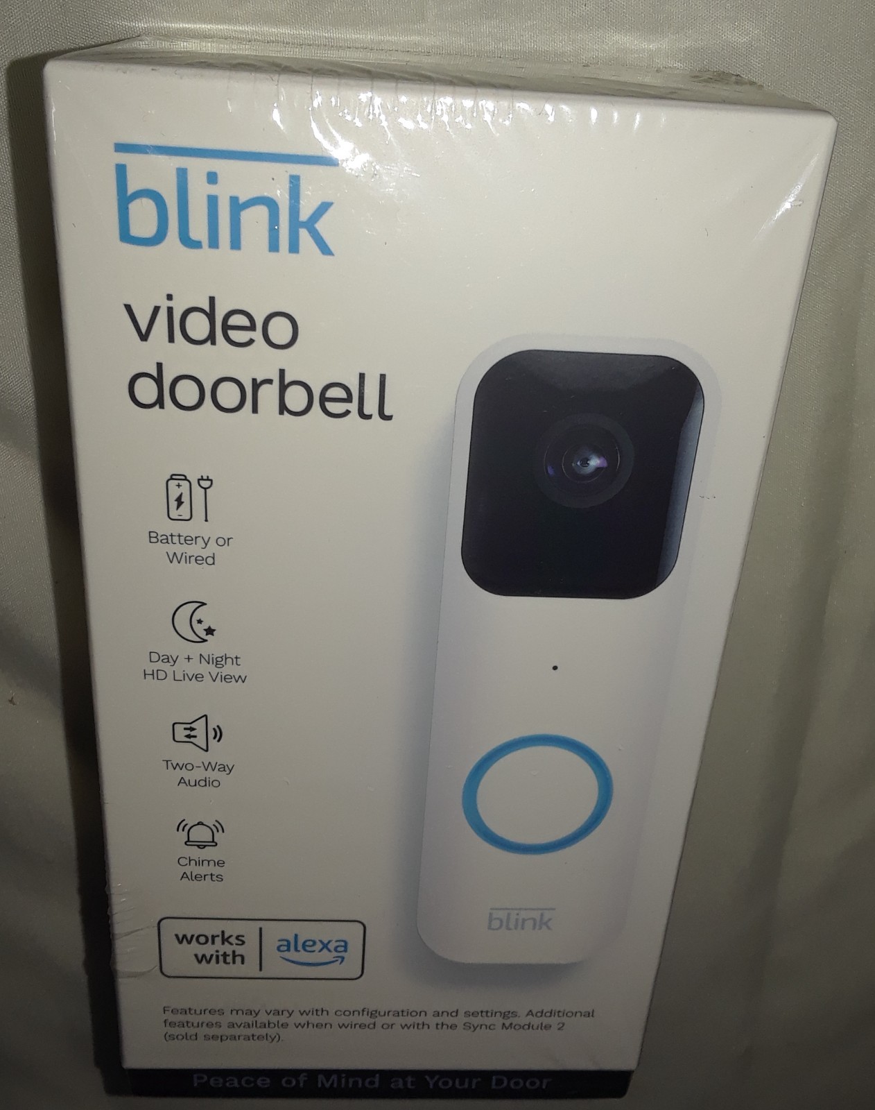 New Sealed Blink Video Doorbell, Battery/ Wired, Smart Wi-Fi HD Day/Night, Alexa