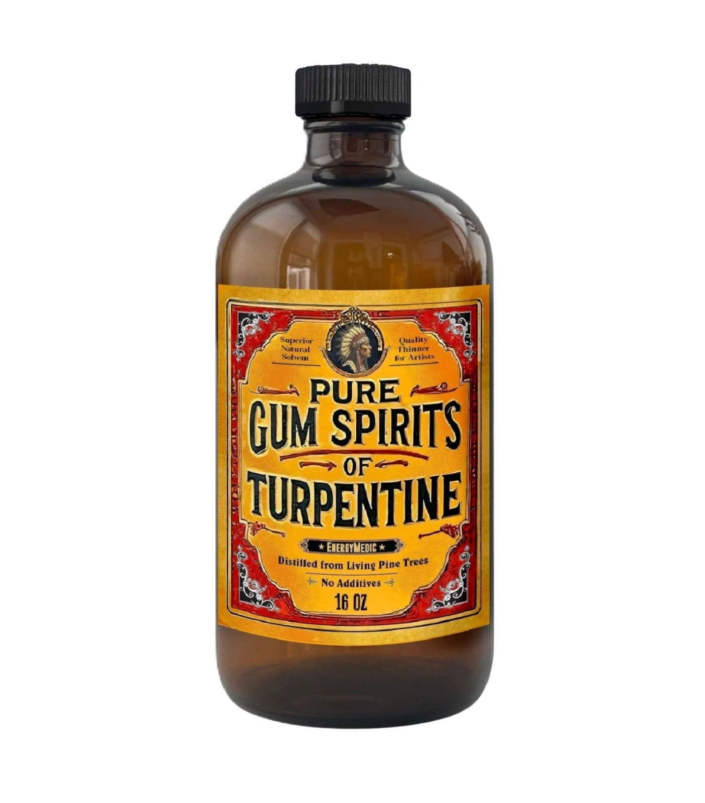 Pure Gum Spirits of Turpentine 100%  16 oz  - By EnergyMedic