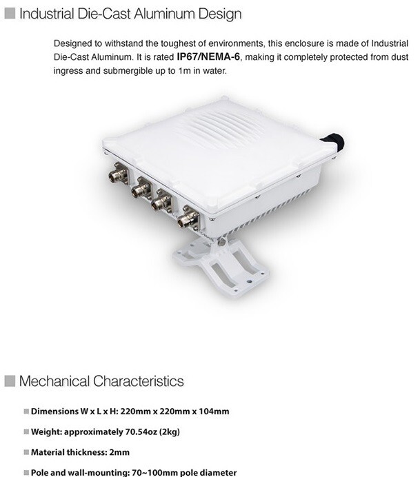 RAK Outdoor Metal Enclosure RAK MNTD Sensecap Helium Hotspot Miners Waterproof