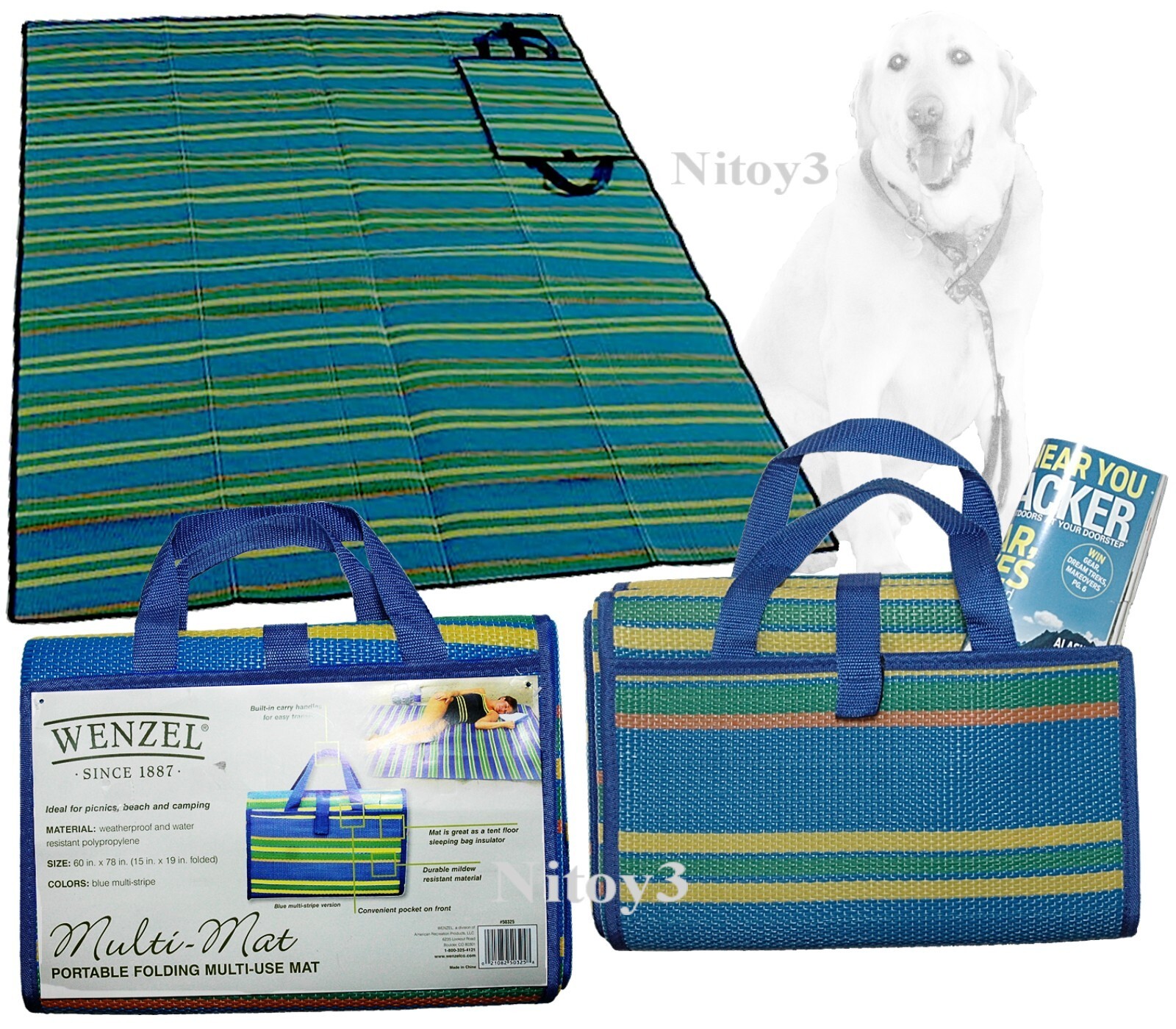Wenzel Portable Folding Ground Mat-Weatherproof /Water Resistant Size: 78x60"