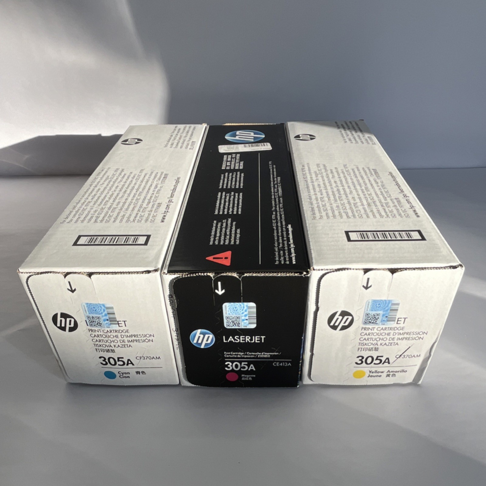 HP Laserjet 305A Cartridge 3 Pack Cyan Magenta Yellow CE411A CE412A CE413A NIB