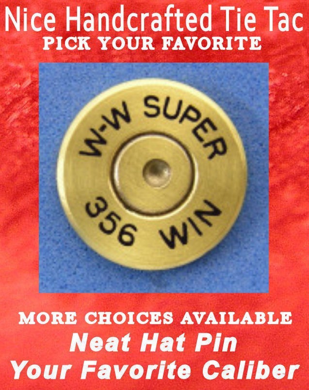 W-W SUPER 356 WIN Caliber Cartridge Hat Pin Shooting Jacket Pin Tie Tack Ammo