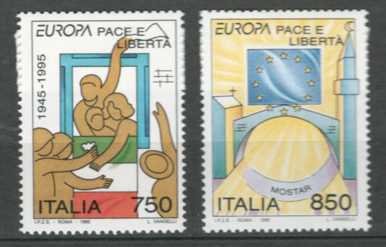 ITALY ITALIA EUROPE PEACE & LIBERTY COMMEMORATIVE  MNH SET LOT (PEA 525)