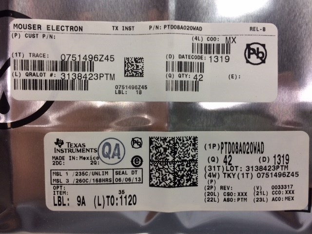 PTD08A020WAD POWER TRENDS DIGITAL POWERTRAIN MODULE ROHS 1 UNIT