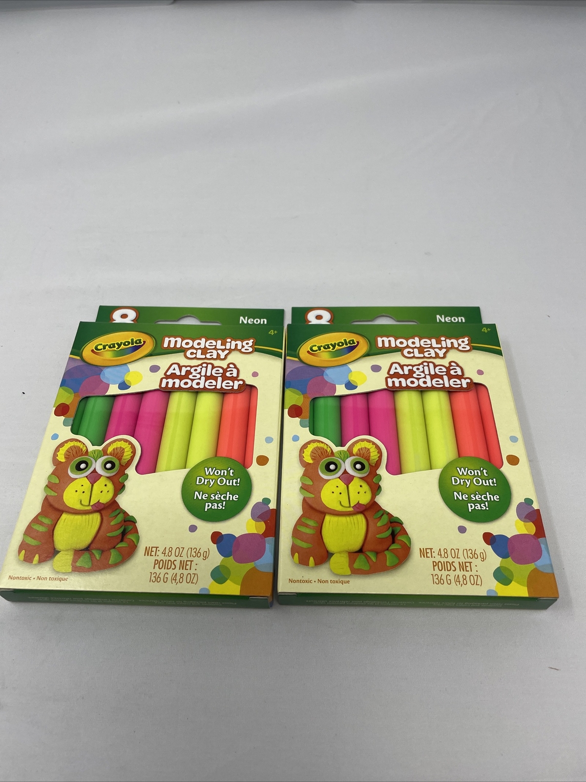 Crayola Modeling Clay 8 Classic Colours Non-toxic. 4.8oz (136g) NEW Lot Of 2