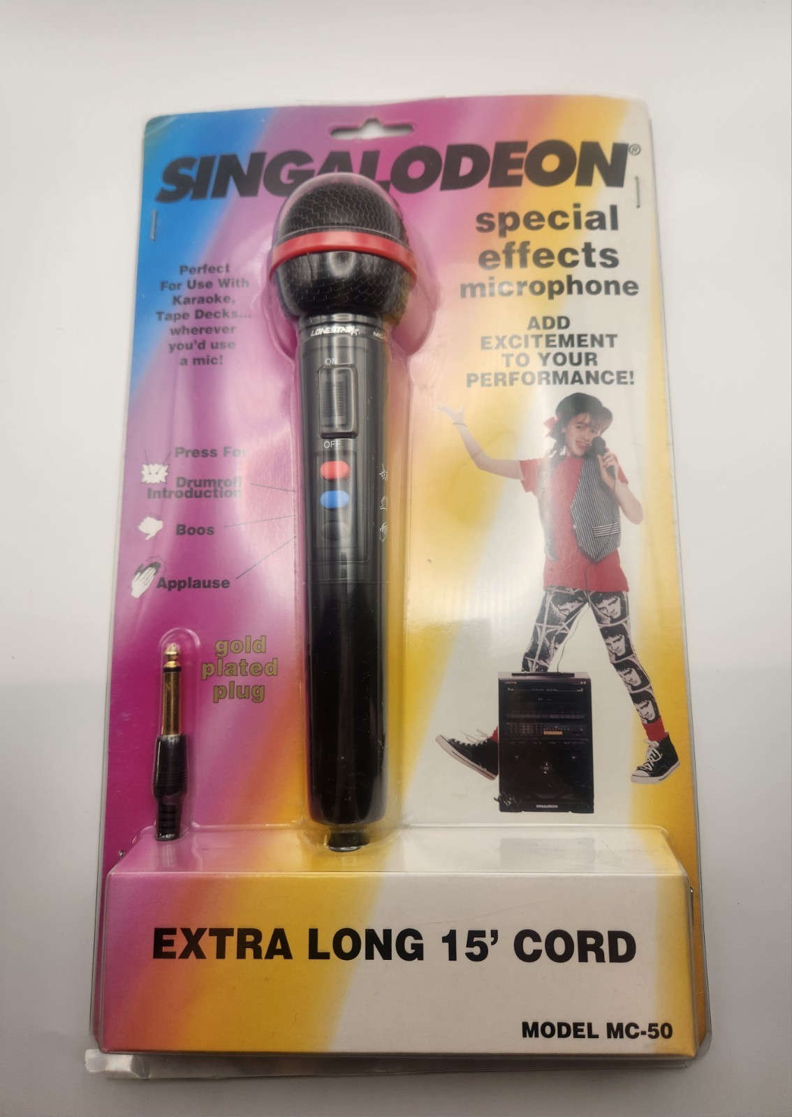 New Vintage 90s SINGALODEON Karaoke Special Effects Microphone Lonestar