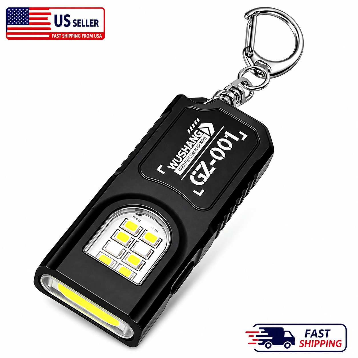 Powerful Mini LED Keychain Flashlight USB Rechargeable Waterproof EDC SOS Light
