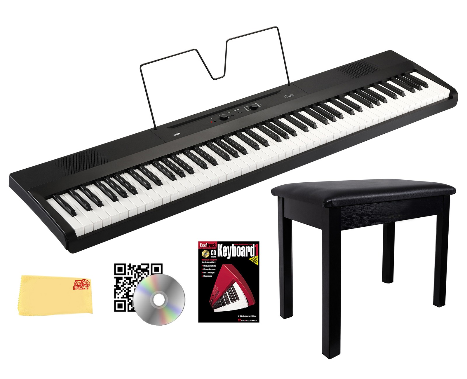 Korg L1 Liano 88-Key Digital Piano - Black w/ Furniture Bench