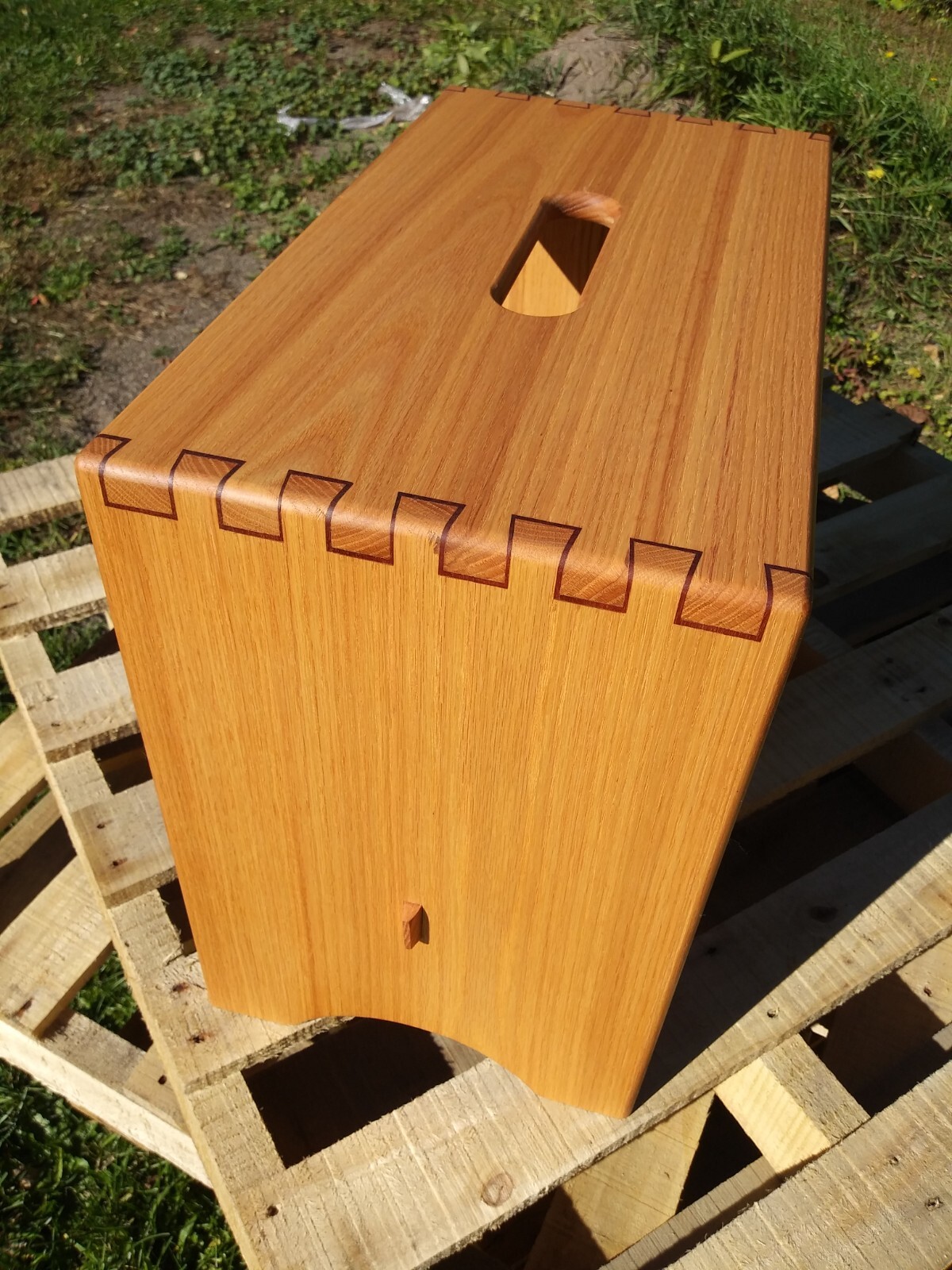 Handmade Oak Bench / Stool with Inlayed Dovetails