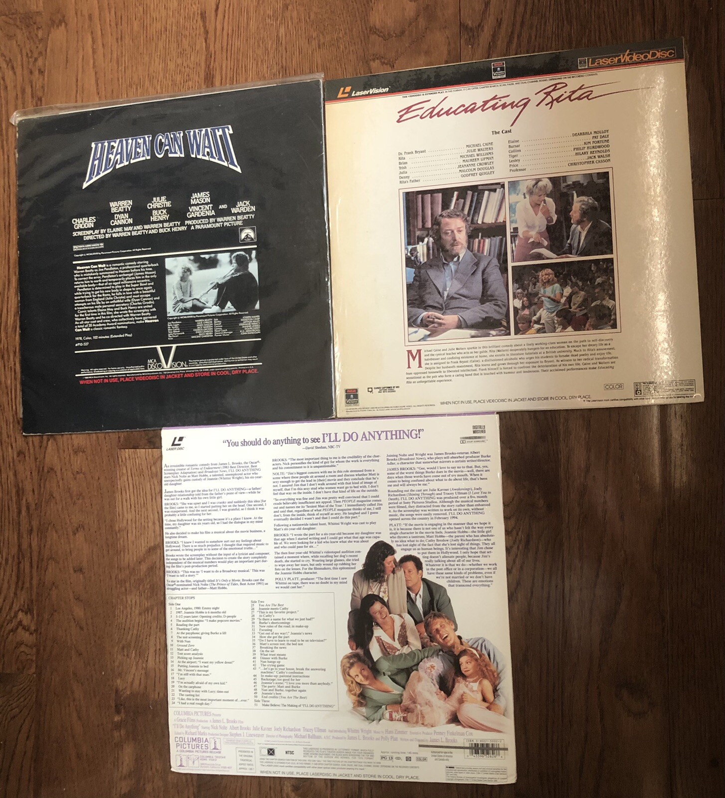 Comdey Classics 12” Laserdiscs-3 Heaven Can Wait Educating Rita I’ll Do Anything
