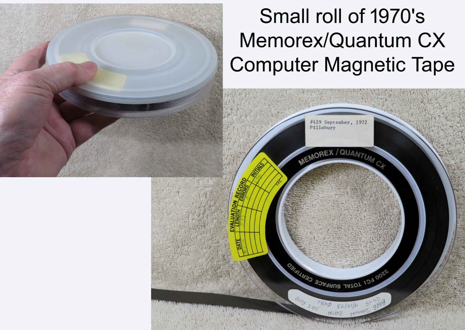 Vintage 1972 Memorex Magnetic Computer Tape – Pillsbury Co.