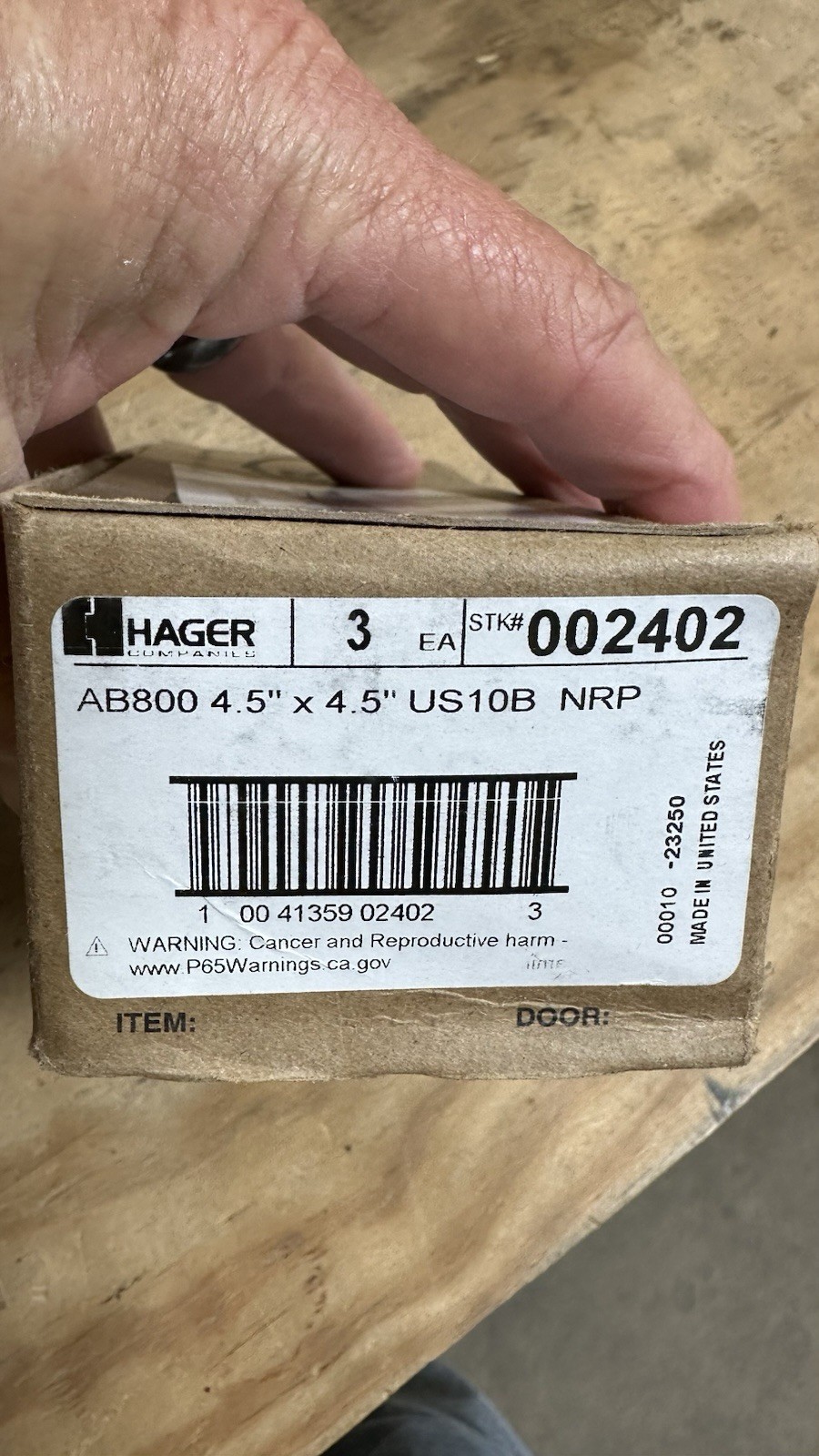 Hager 002402 Hinges Oil Rubbed Bronze