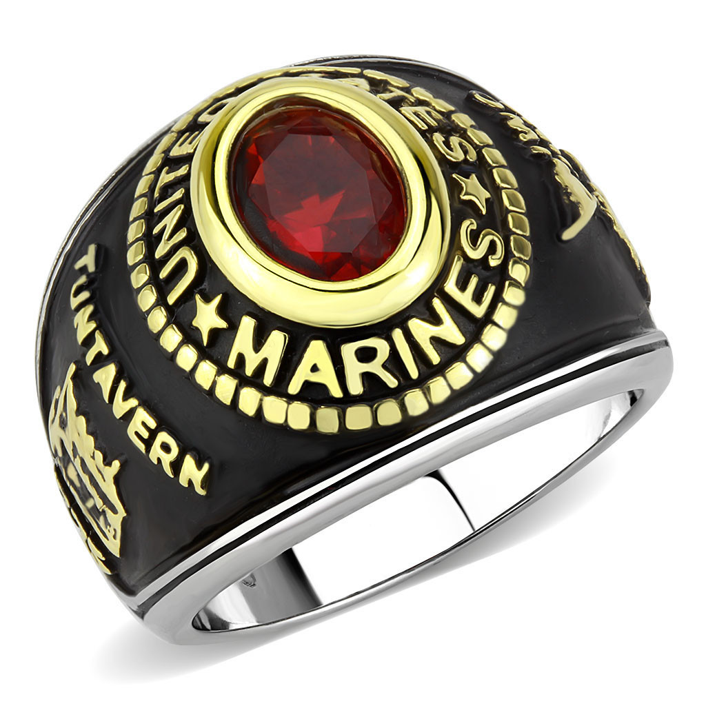 US Marines Stainless Steel Gold Black Red USMC United States USA RING US Seller