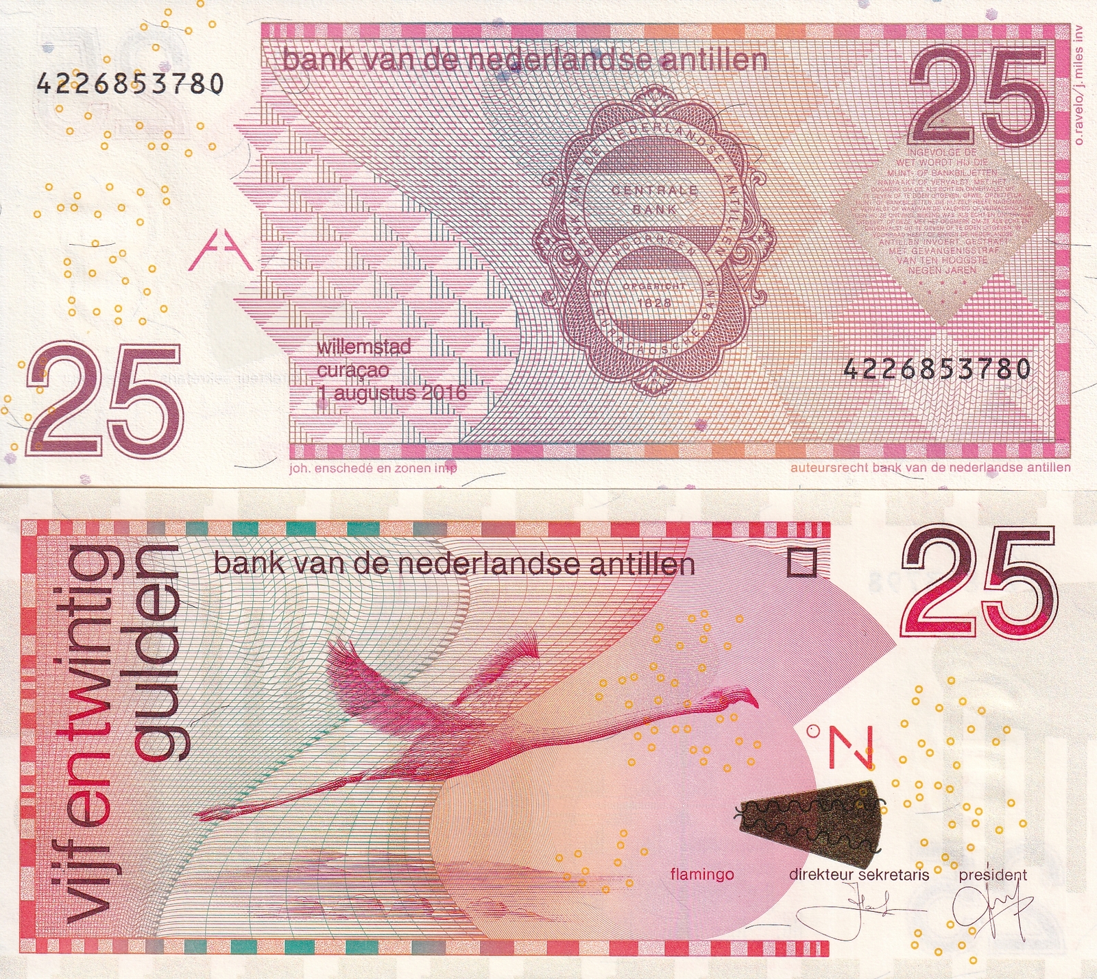 Netherlands Antilles 25 Gulden 2016 P 29 i UNC