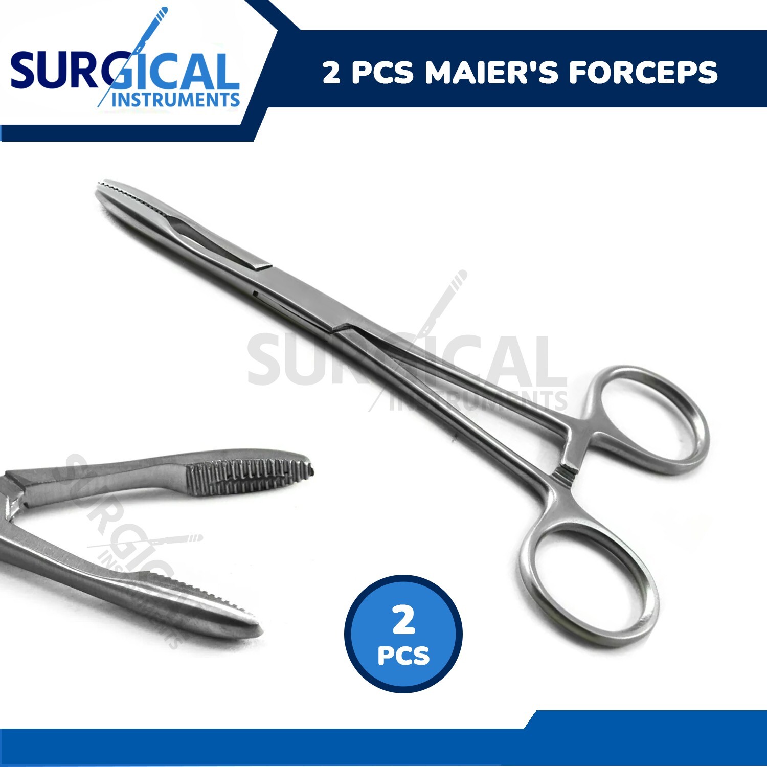 2 Pcs Maier's Uterine Polypus Forceps 9" Straight Surgical OB/GYN German Grade