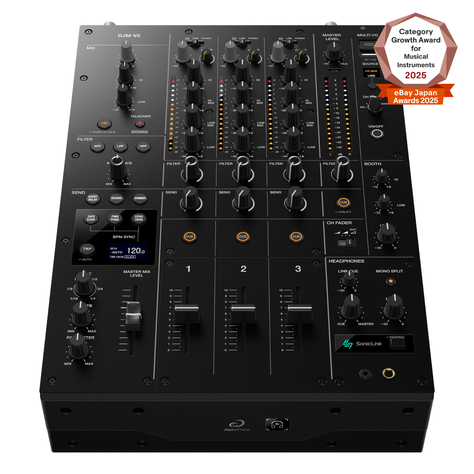 AlphaTheta DJM-V5 4-Channel Professional DJ Mixer High Resolution V5 Pioneer